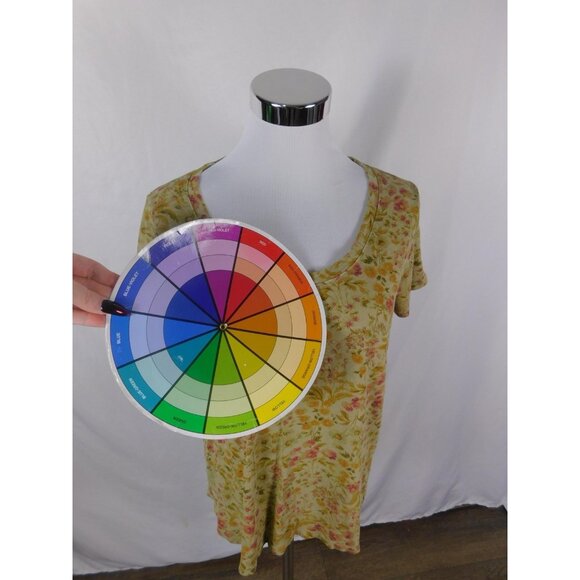 Old Navy Green Floral Scoop Neck Everywear Tee Boho Witch M - Picture 9 of 12